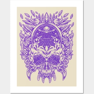 Universe Geometric Horned Skull Posters and Art